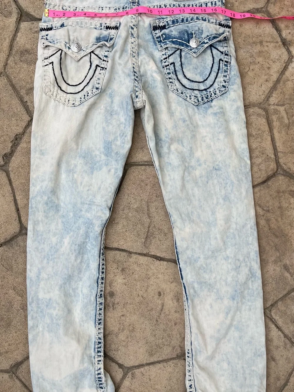 True Religion Light Wash Blue Straight Jeans